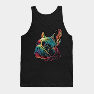 French Bulldog - Frenchie Watercolor Painting Portrait Art Tank Top